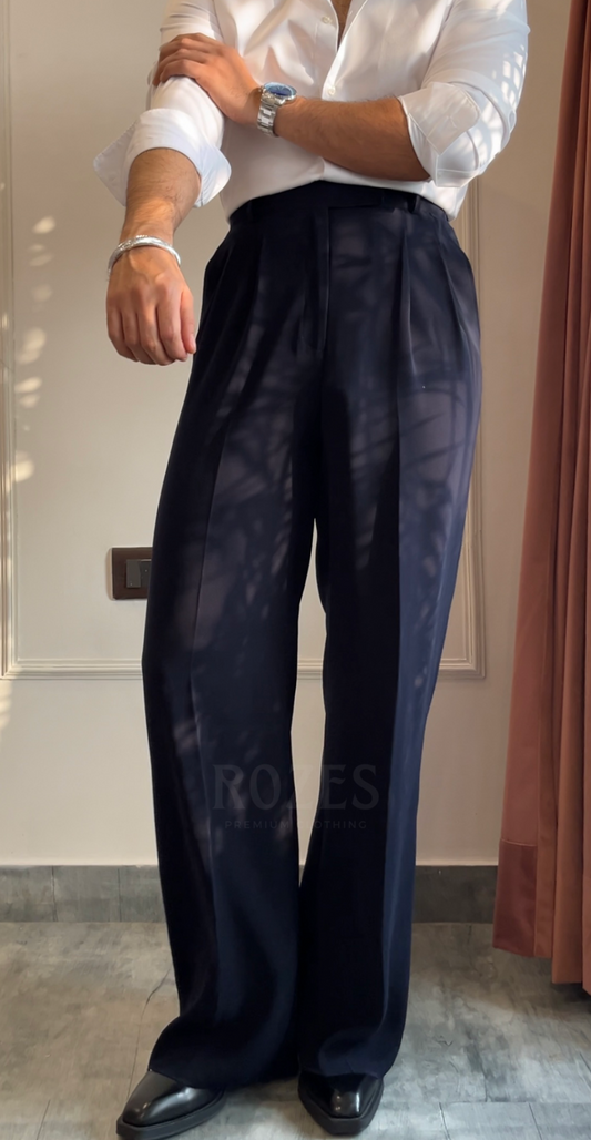 Vintage Midnight Blue Pleated trousers